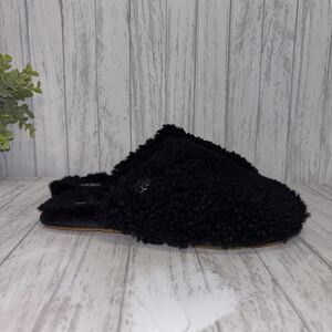 Womens Size 7 Ugg Maxi Curly Slide Slippers Black